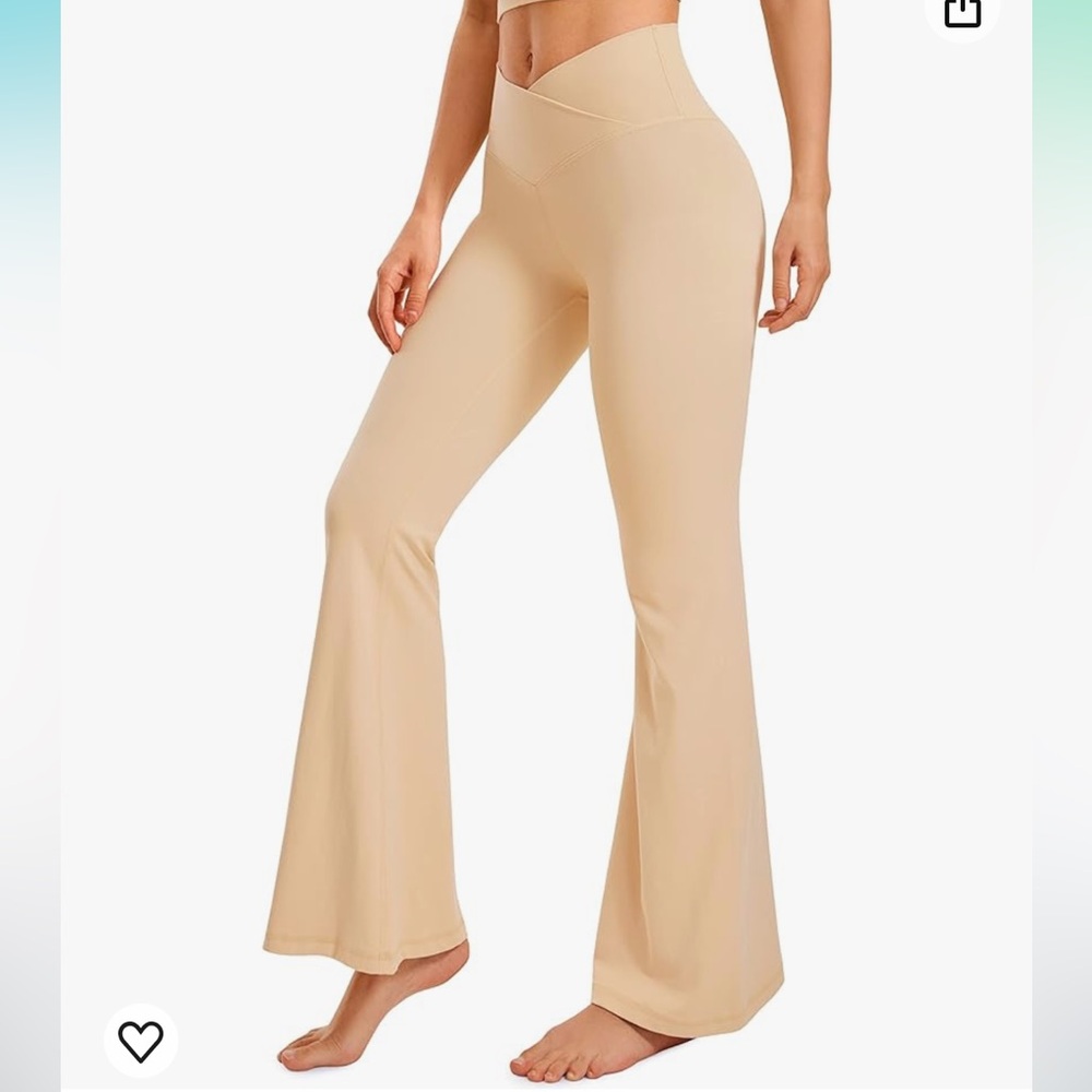 CRZ YOGA Womens Butterluxe Crossover Flare Leggings 31 Inches -